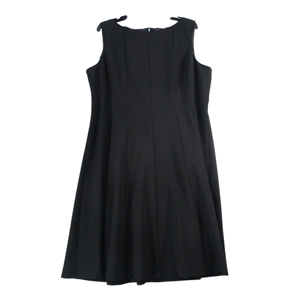 Black Label‎ by Evan-Picone Womens 18 Black Sleeveless Fit Flare Midi Dress 6295